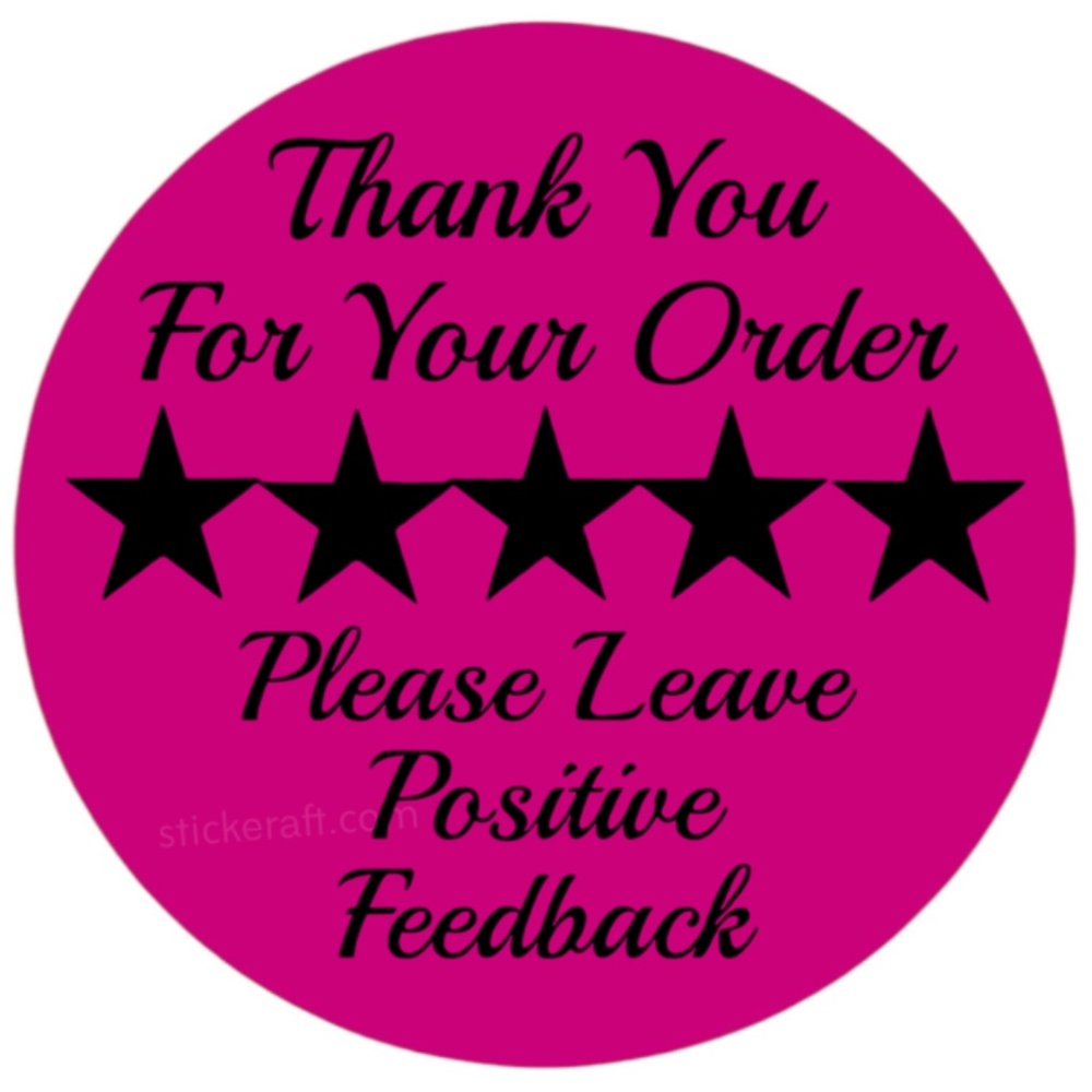 Thank You Stickers Positive Feedback Labels 5 Star Review Packaging - Picture 8 of 15